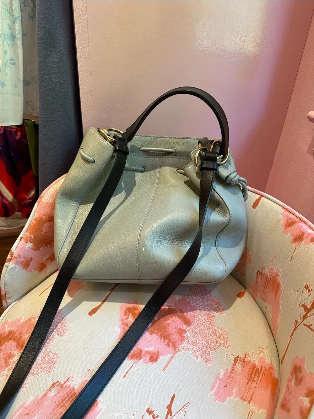 See By Chloe Pale Sage Leather Top-Handle Satchel with Gold Hardware - Picture 5 of 5